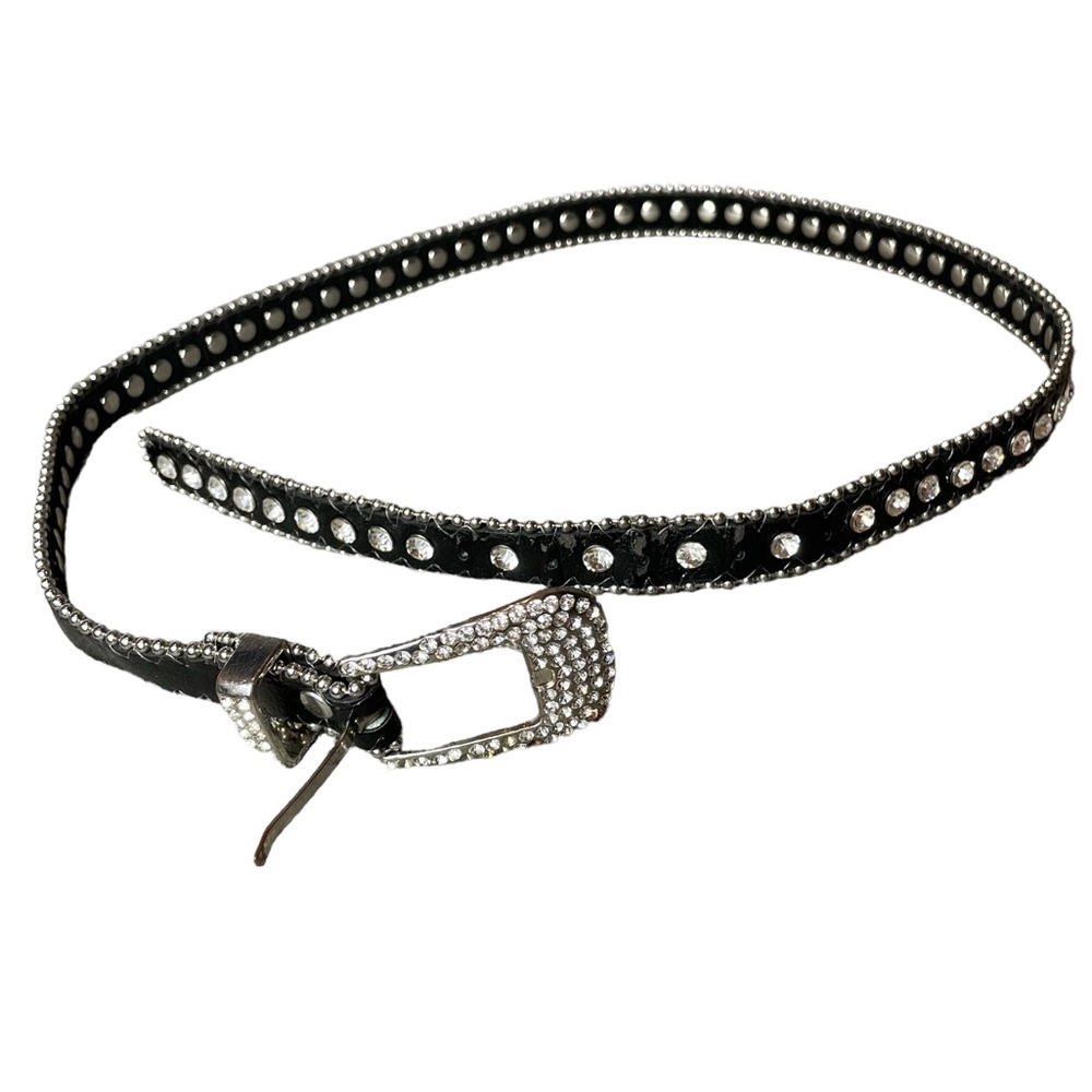 Black Studded Belt with Sparkly Stones